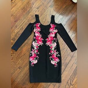 Floral Black Dress Sexy